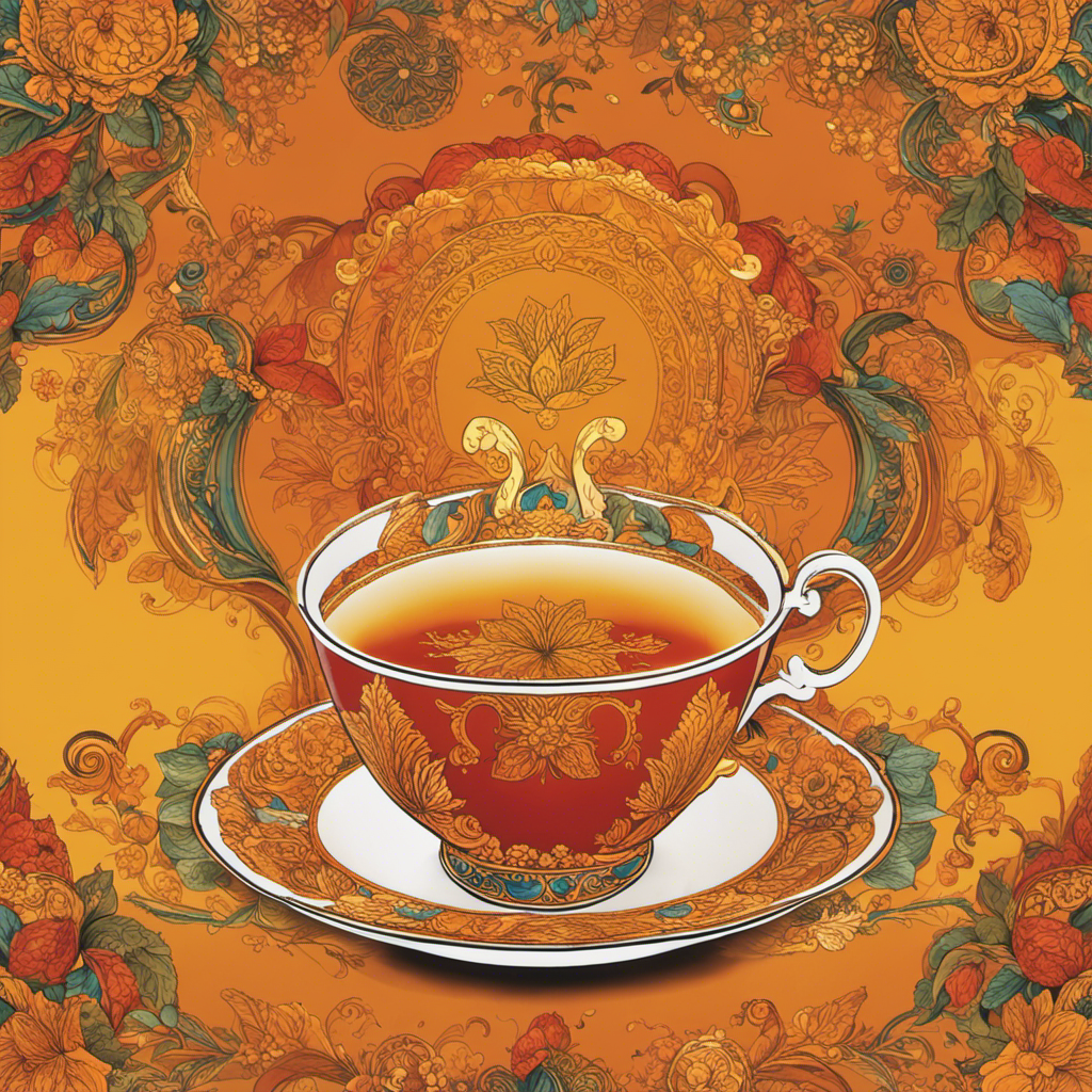 An image that showcases a vibrant teacup brimming with a steaming blend of ginger, lemon, turmeric, and cayenne