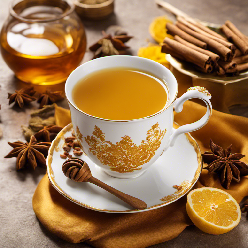 An image capturing the warmth of a steaming cup of Honey Chai Turmeric Vitality Tea