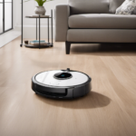 An image showcasing the HONITURE Q6 Pro Robot Vacuum and Mop in action, effortlessly gliding across various surfaces, seamlessly transitioning between floor types, and capturing every speck of dirt with its advanced cleaning technology