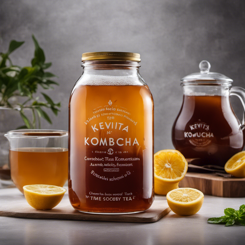 An image showcasing the step-by-step process of brewing Kombucha Tea Kevita