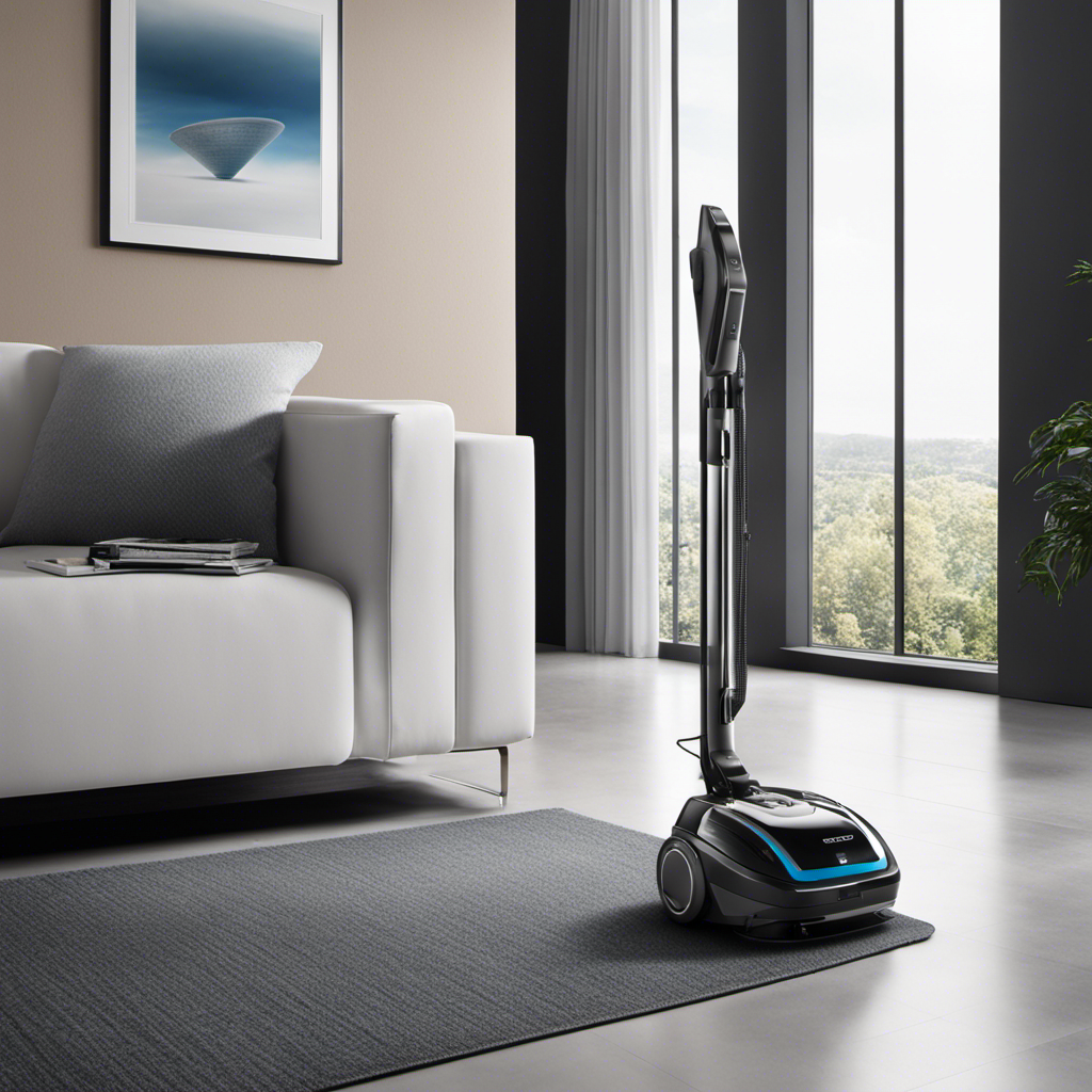 An image showcasing the Ecovacs 901 vacuum cleaner in action, with a clear view of the virtual wall feature