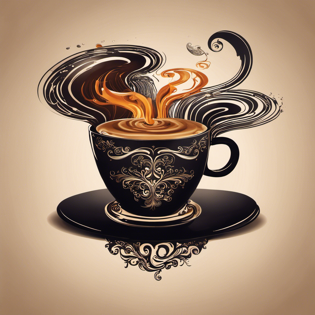 An image of a steaming cup of Ryze Mushroom Coffee suspended in mid-air, surrounded by swirling wisps of aromatic steam