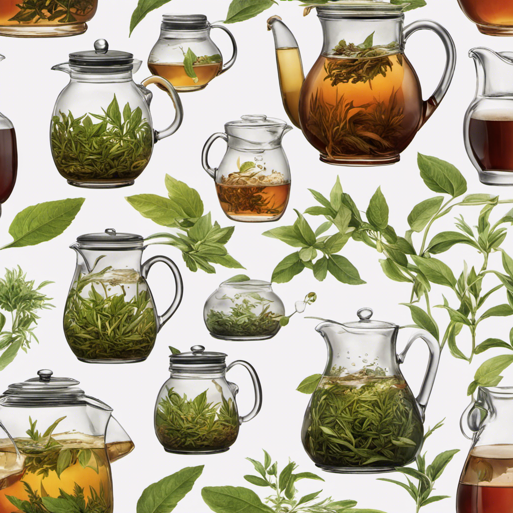 An image that showcases a glass pitcher filled with precisely measured loose tea leaves, while a gallon jug of water pours into it, capturing the perfect ratio for brewing Kombucha