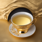 An image showcasing an elegant 8oz teacup brimming with refreshing white tea kombucha