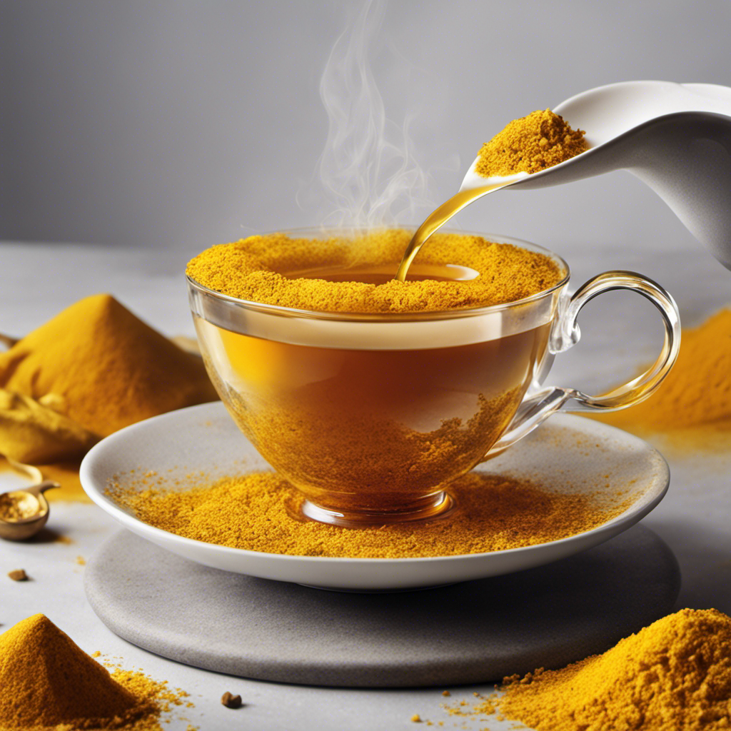 An image of a steaming cup of tea with a vibrant yellow hue