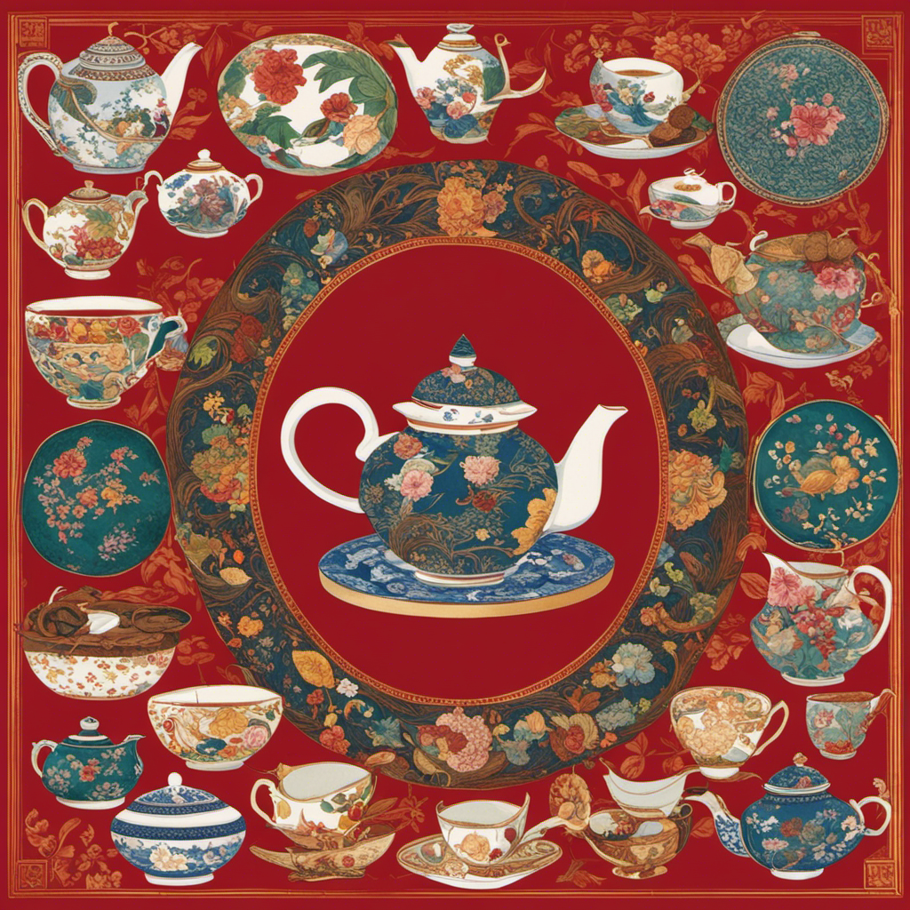 An image that showcases a vibrant collage of traditional tea ceremonies from various cultures worldwide