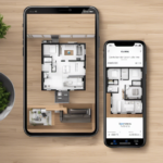 An image showcasing a person using the Ecovacs app to manually trace their home's layout, adjusting room sizes and adding labels to create a new map