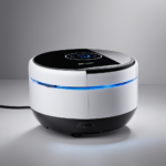 An image showcasing the step-by-step process of resetting an Ecovacs Deebot: a person holding down the power button for 10 seconds, the robot's LED lights flashing, followed by a successful reboot with all lights turned off