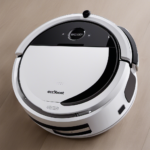 An image displaying a hand pressing and holding the power button on an Ecovacs Deebot robot vacuum, with a clear on-screen display indicating the shutdown process