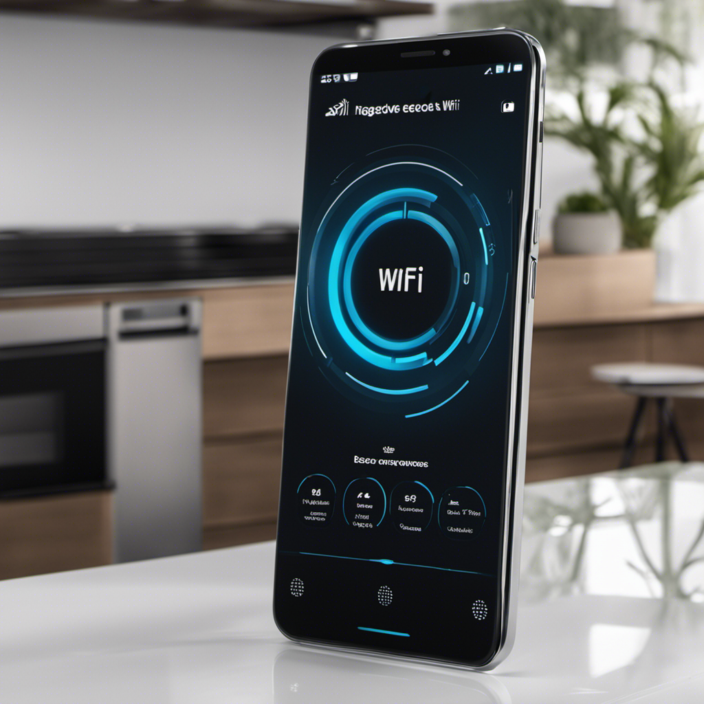 An image showcasing a smartphone screen with clear step-by-step visuals of navigating the settings menu to locate the WiFi options, selecting the Ecovacs network, and successfully connecting to it