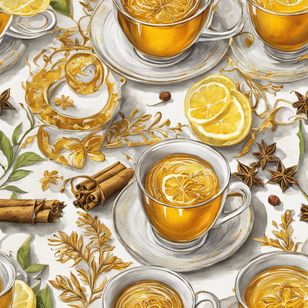 An image showcasing a vibrant, steaming cup of golden turmeric tea