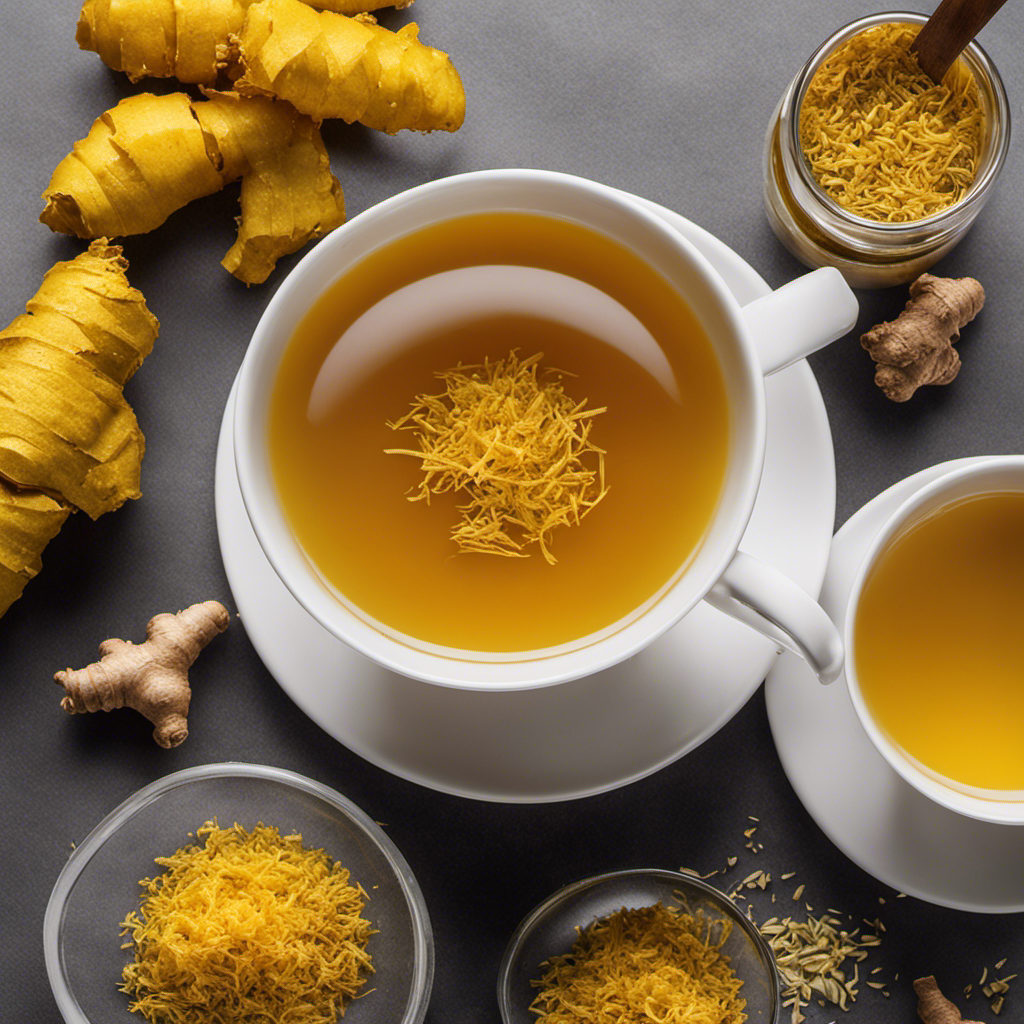 An image showcasing a steaming cup of Keto Ginger Turmeric Tea