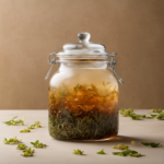 An image capturing the intricate process of brewing Kombucha loose tea