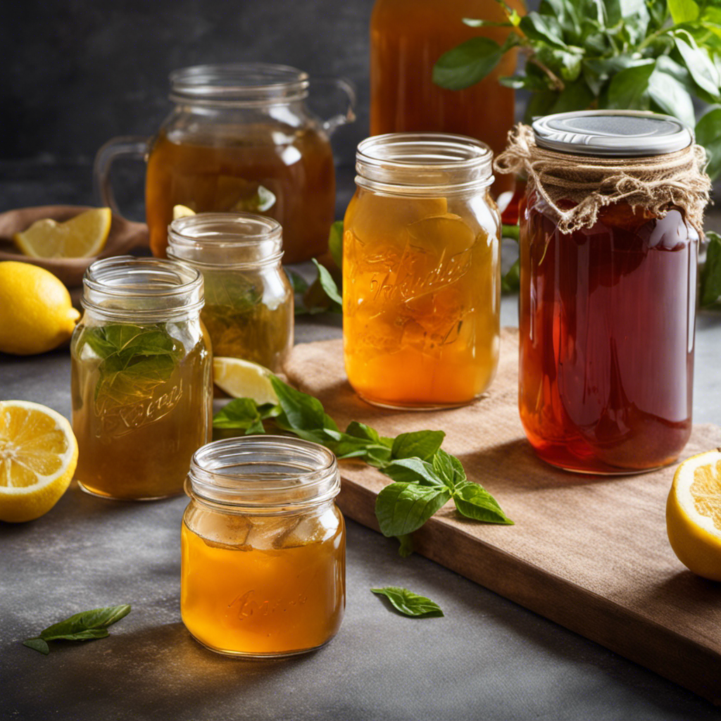 An image showcasing the step-by-step process of brewing homemade kombucha tea