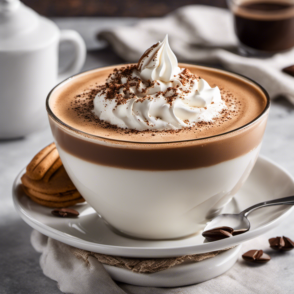 An image showcasing a beautifully crafted mochaccino made at home