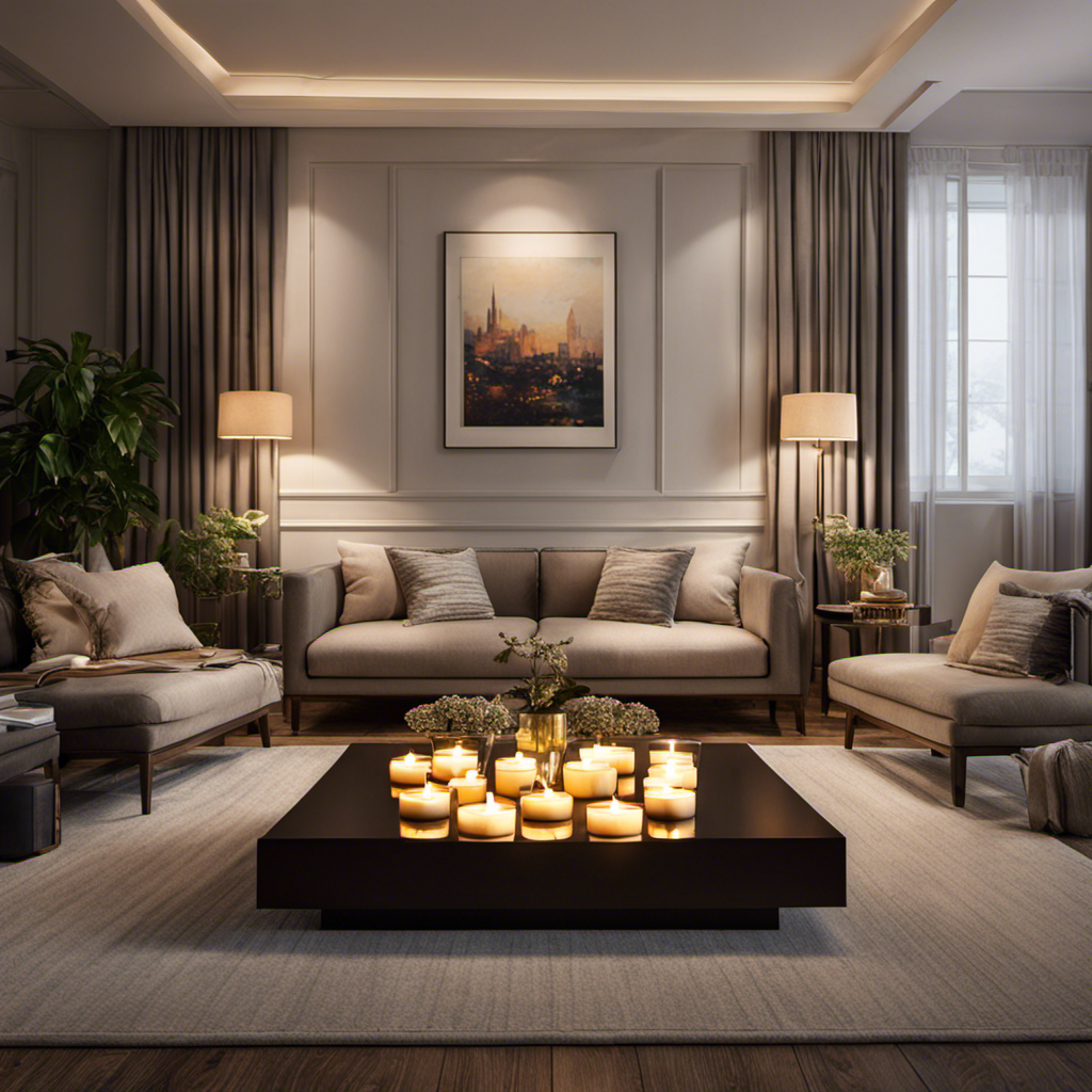 An image showcasing a cozy living room adorned with MontoPack tea lights candles