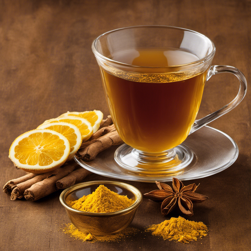 An image showcasing a steaming cup of Newman's Own Turmeric Ginger Tea