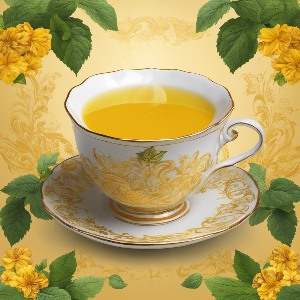 An image capturing the ethereal beauty of a steaming cup of Peppermint Turmeric Tea