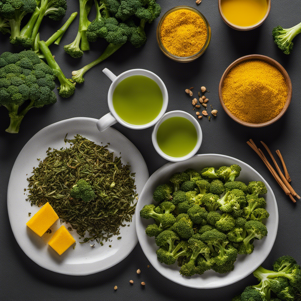 An image showcasing a vibrant, steaming cup of turmeric-infused green tea, sprinkled with freshly ground black pepper