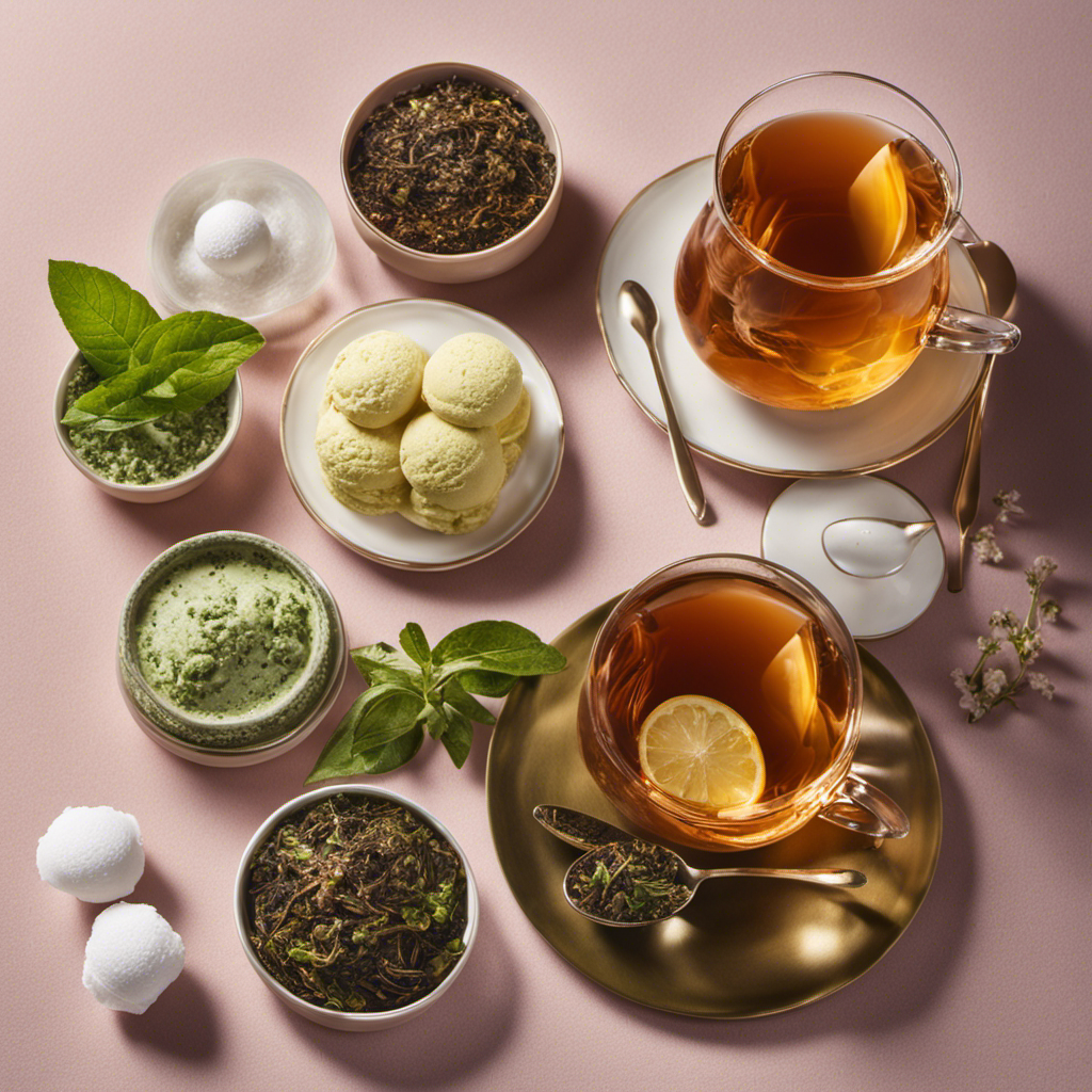 An image showcasing a variety of unconventional uses for tea, such as tea-infused cocktails, tea-based ice cream, tea-flavored desserts, and tea-infused skincare products, highlighting the versatility and creativity of this beloved beverage