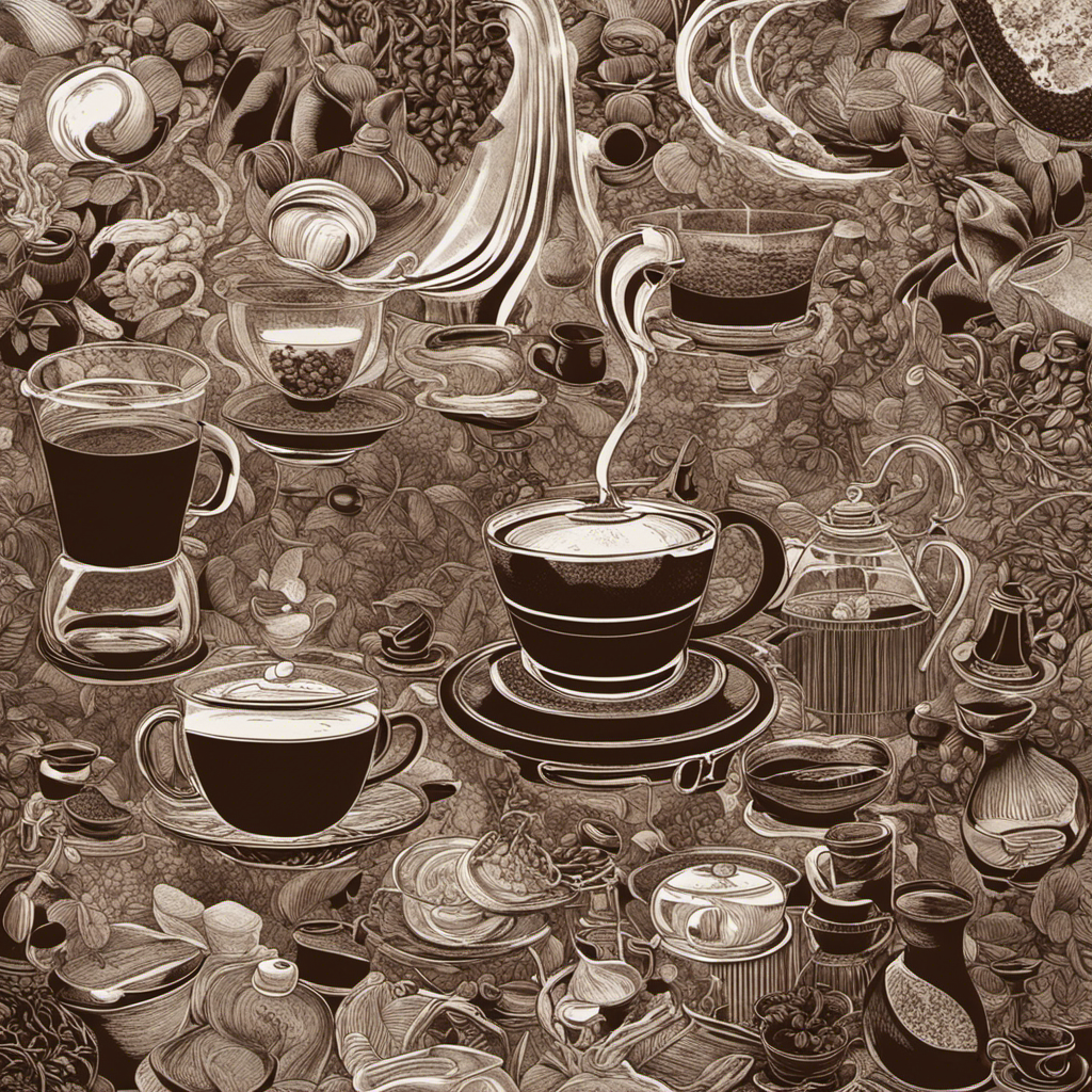 An image capturing the intricate process of coffee brewing, showcasing the precise extraction of rich, aromatic compounds