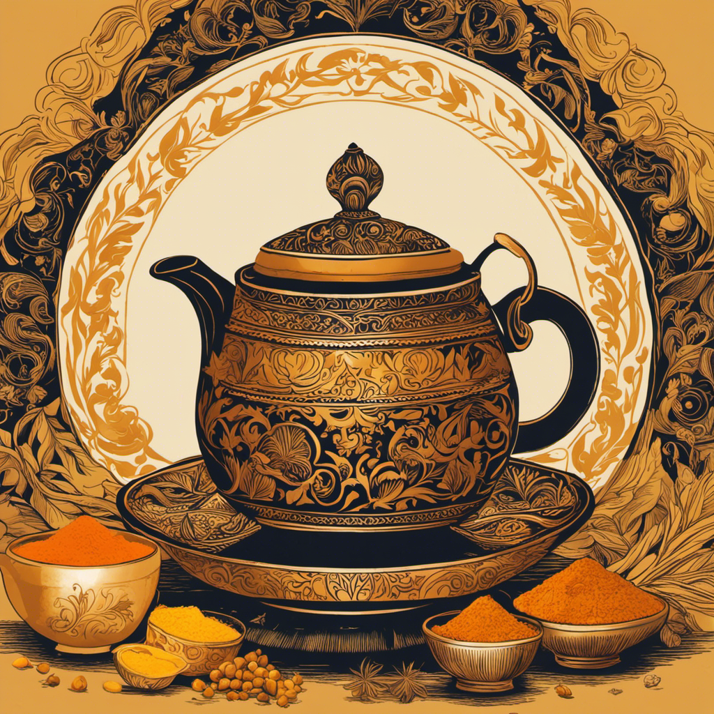 An image capturing the vibrant essence of turmeric-infused tea or chai recipes