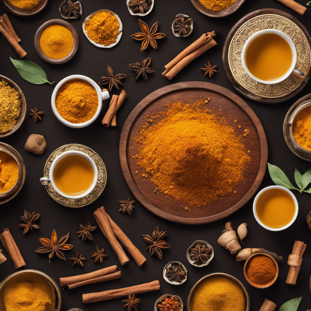An image capturing the vibrant fusion of turmeric and tea