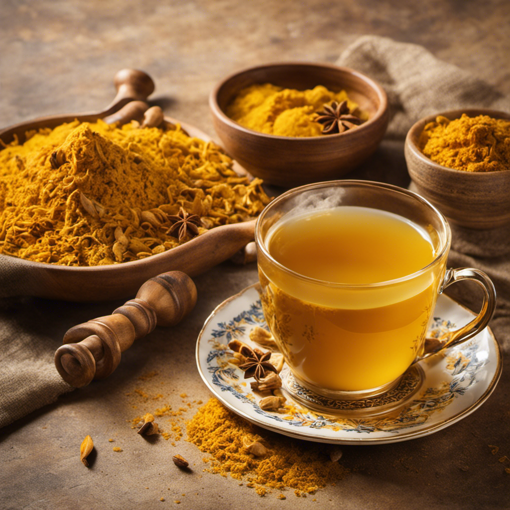 An image that captures the essence of turmeric tea's soothing effect on pain