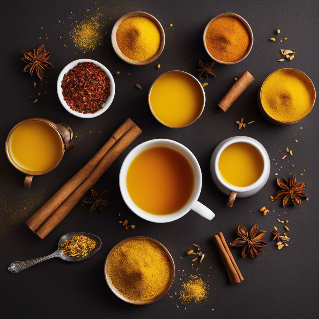 An image showcasing a vibrant cup of Turmeric Tea Super, brimming with golden hues and adorned with a sprinkle of freshly ground cinnamon, inviting readers to savor its warm, healthy goodness