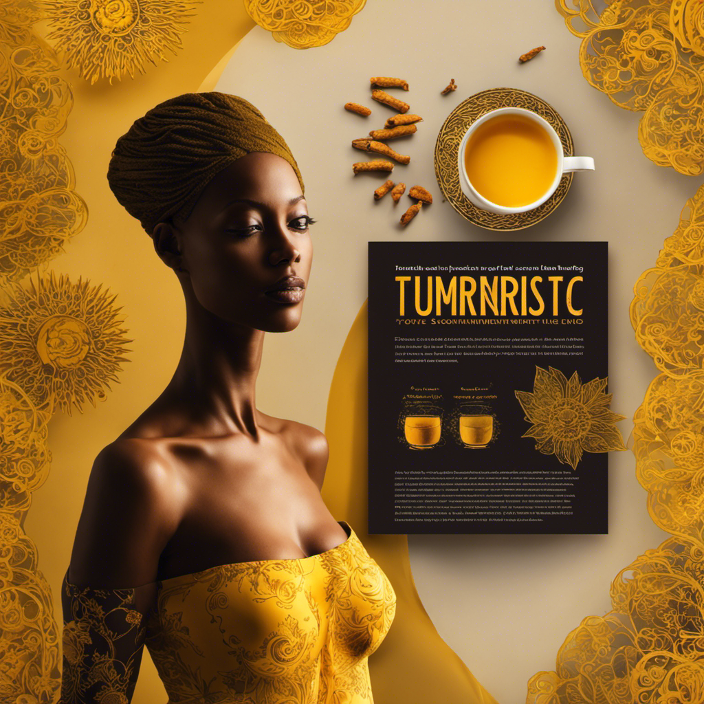 An image featuring a warm, inviting mug filled with vibrant yellow turmeric tea, emitting a soothing steam