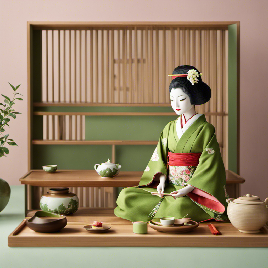 the essence of Matcha's regal heritage with an image of a traditional Japanese tea ceremony