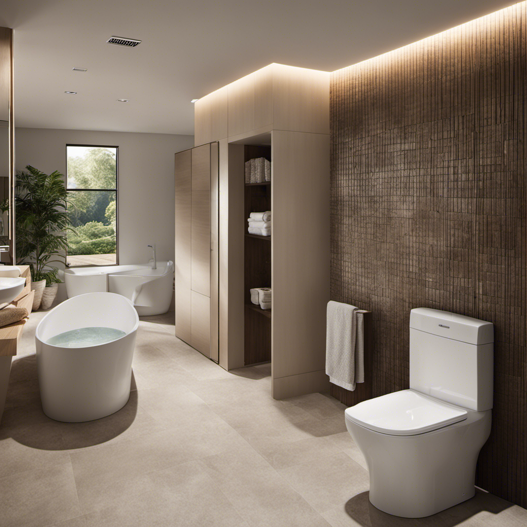 An image of a tranquil bathroom with Vacplus Moisture Absorber Packets placed strategically near damp corners, capturing the essence of a moisture-free oasis