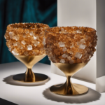 An image showcasing two bowls side by side, one filled with coarse sugar featuring large, irregular crystals, and the other containing turbinado sugar with smaller, golden-brown, crystallized grains