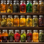 An image featuring a collection of vibrant tea leaves, including black, green, oolong, and herbal varieties, displayed in different glass jars