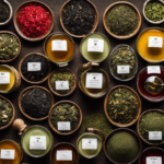 An image showcasing a diverse selection of loose leaf teas, including green, black, and white varieties
