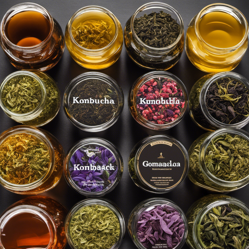 An image showcasing a vibrant assortment of loose leaf teas: green, black, white, and oolong