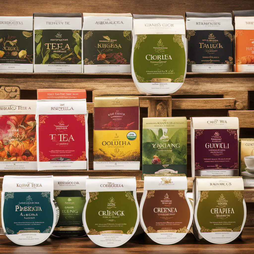 An image showcasing a vibrant assortment of loose leaf teas, ranging from green and black to oolong and herbal blends