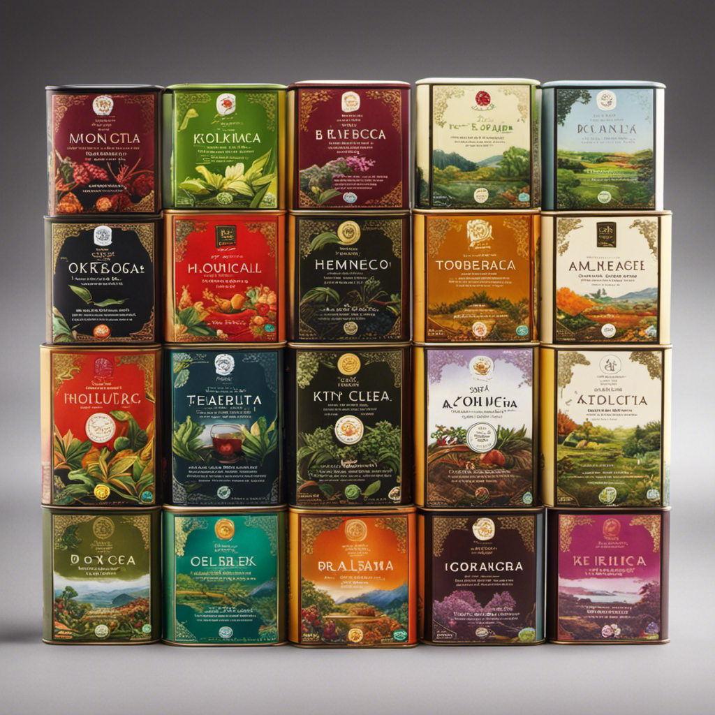 An image showcasing a vibrant assortment of loose leaf teas, ranging from green and black to oolong and herbal blends