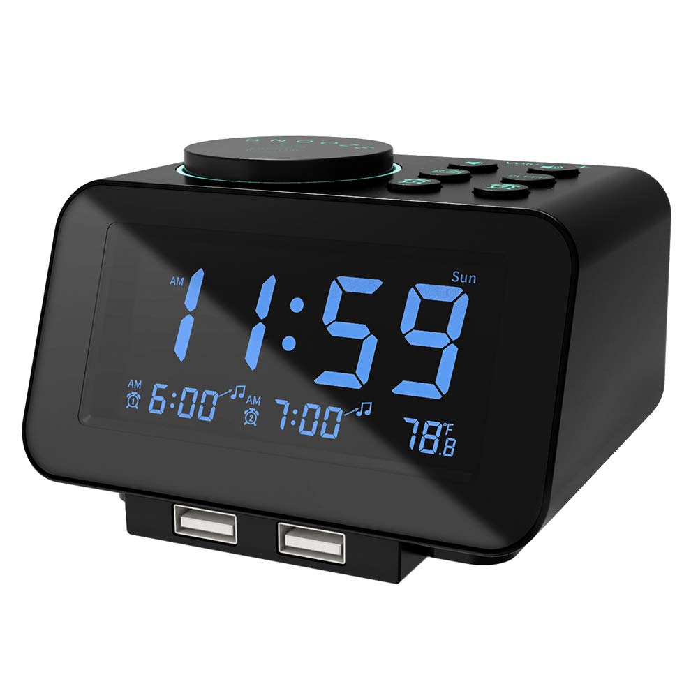 uscce Digital Dual Alarm Clock Radio