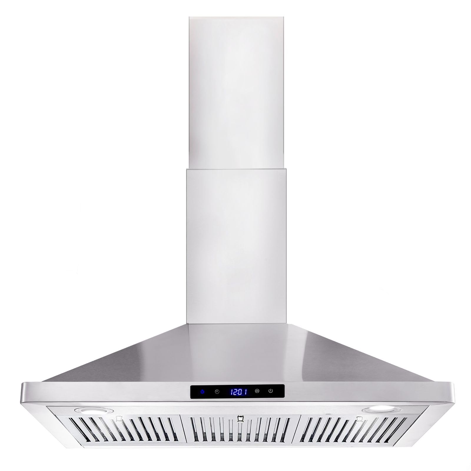 Tieasy Range Hood 36 inch Wall Mount Kitchen Hood 700 CFM with Ducted/Ductless Convertible Duct, Touch Control, Permanent Filters, Stainless Steel, 3 Speed Exhaust Fan