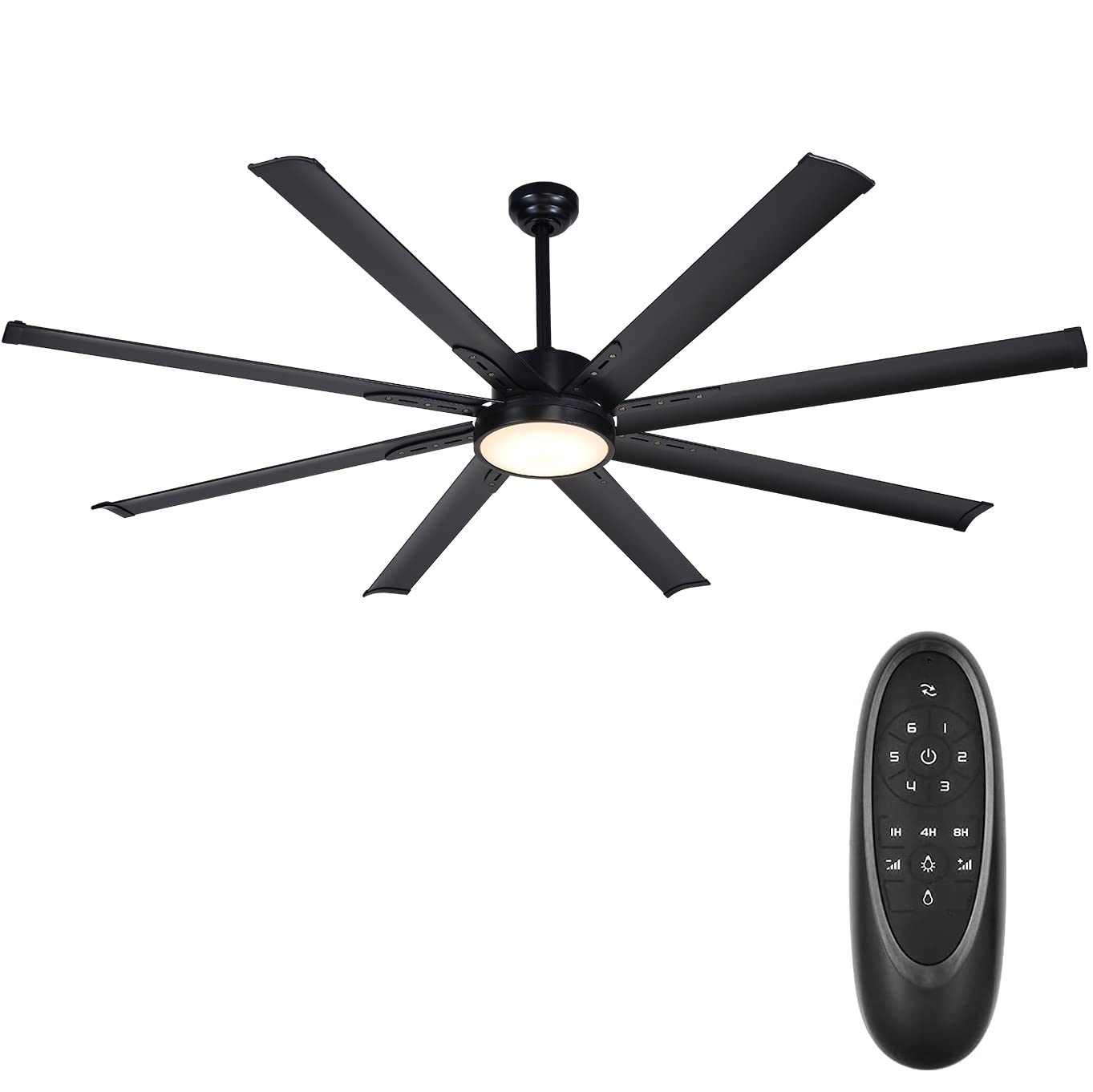BiGizmos 72 Inch Industrial DC Motor Ceiling Fan with LED Light