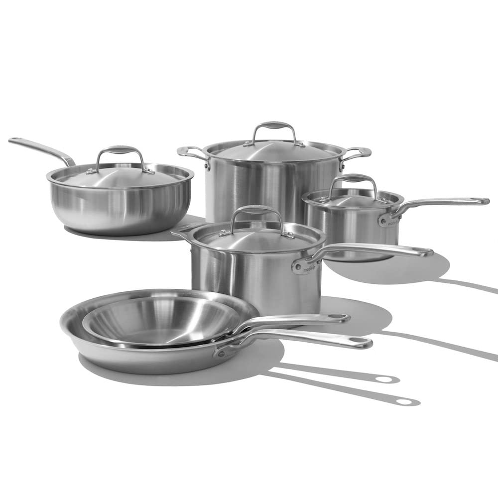 Made In Cookware - 10 Piece Stainless Steel Pot and Pan Set