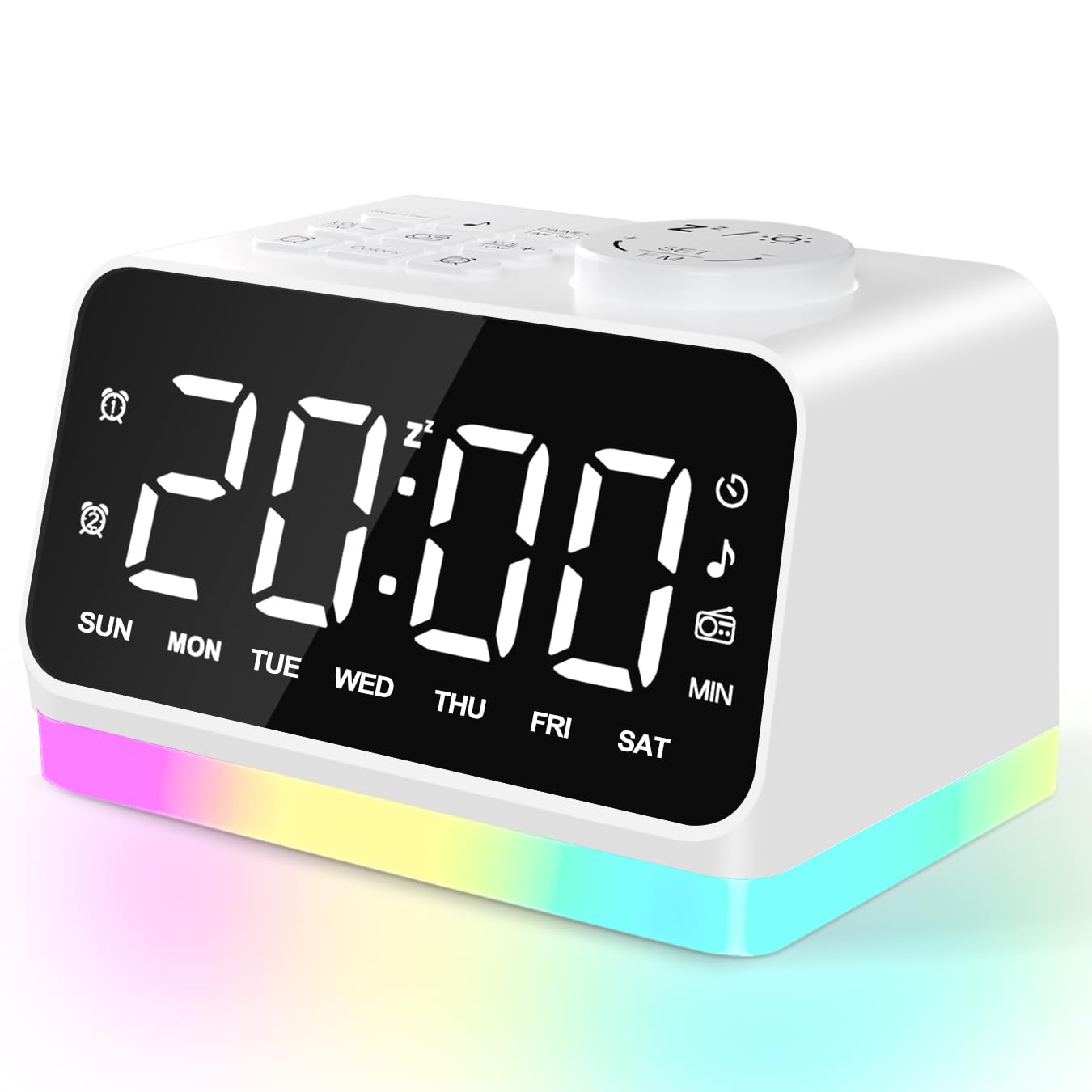 JALL Digital Alarm Clock with FM Radio for Bedroom