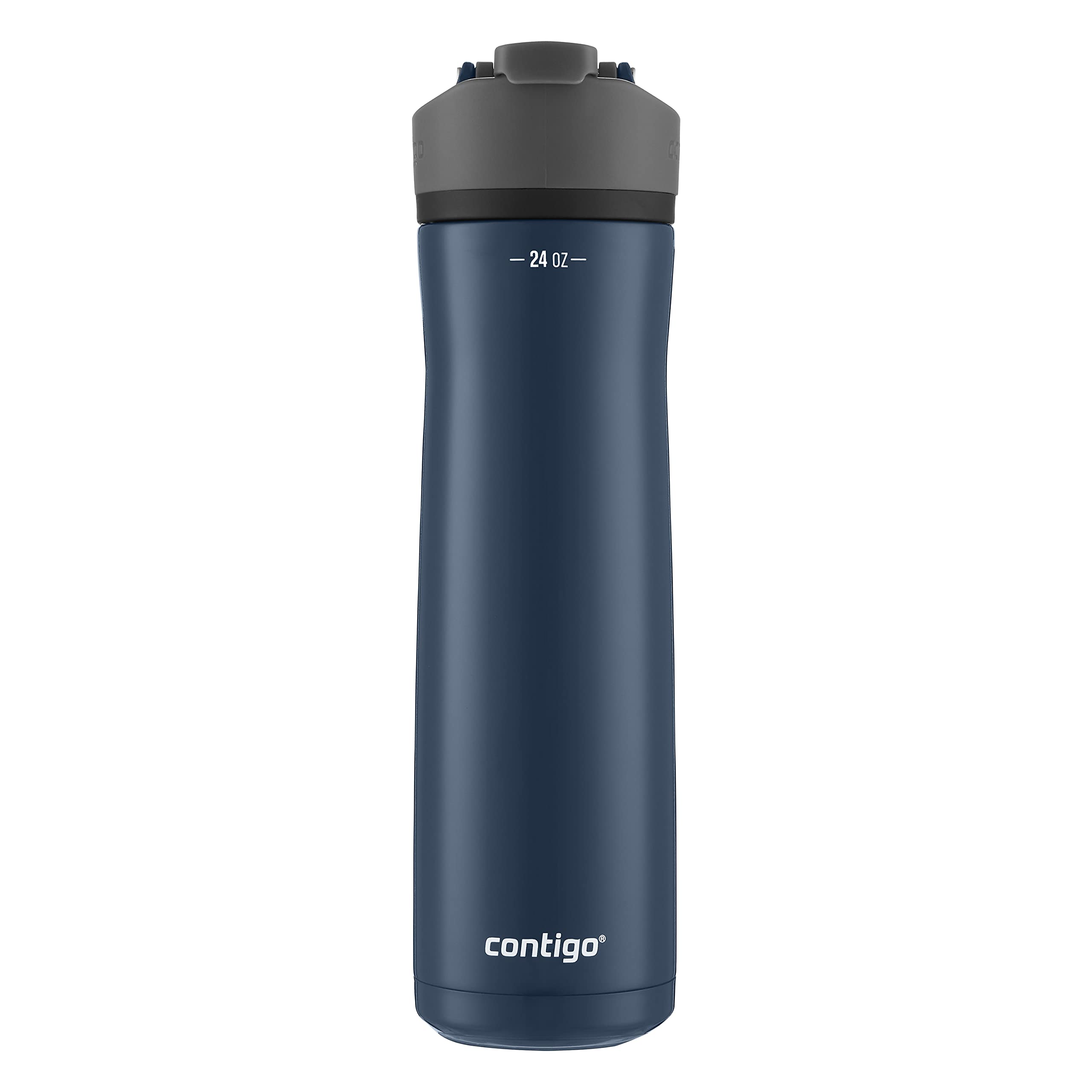 Contigo Cortland Chill 2.0 Stainless Steel Vacuum-Insulated Water Bottle with Spill-Proof Lid, Keeps Drinks Hot or Cold for Hours with Interchangeable Lid, 24oz, Blueberry 24oz Blueberry