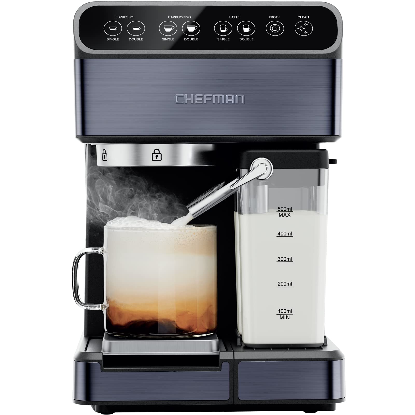 Chefman 6-in-1 Espresso Machine with Steamer