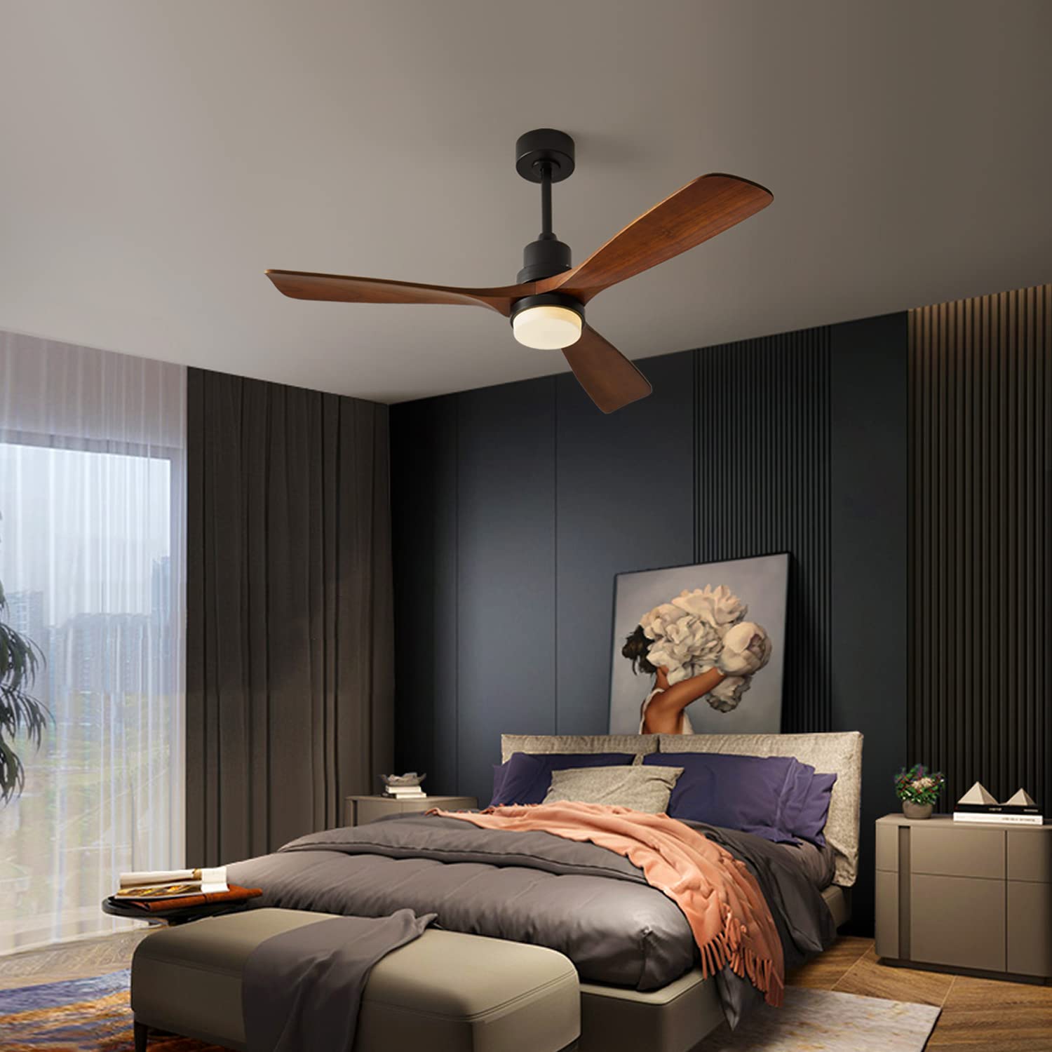 Chriari Modern Ceiling Fans with Lights and Remote