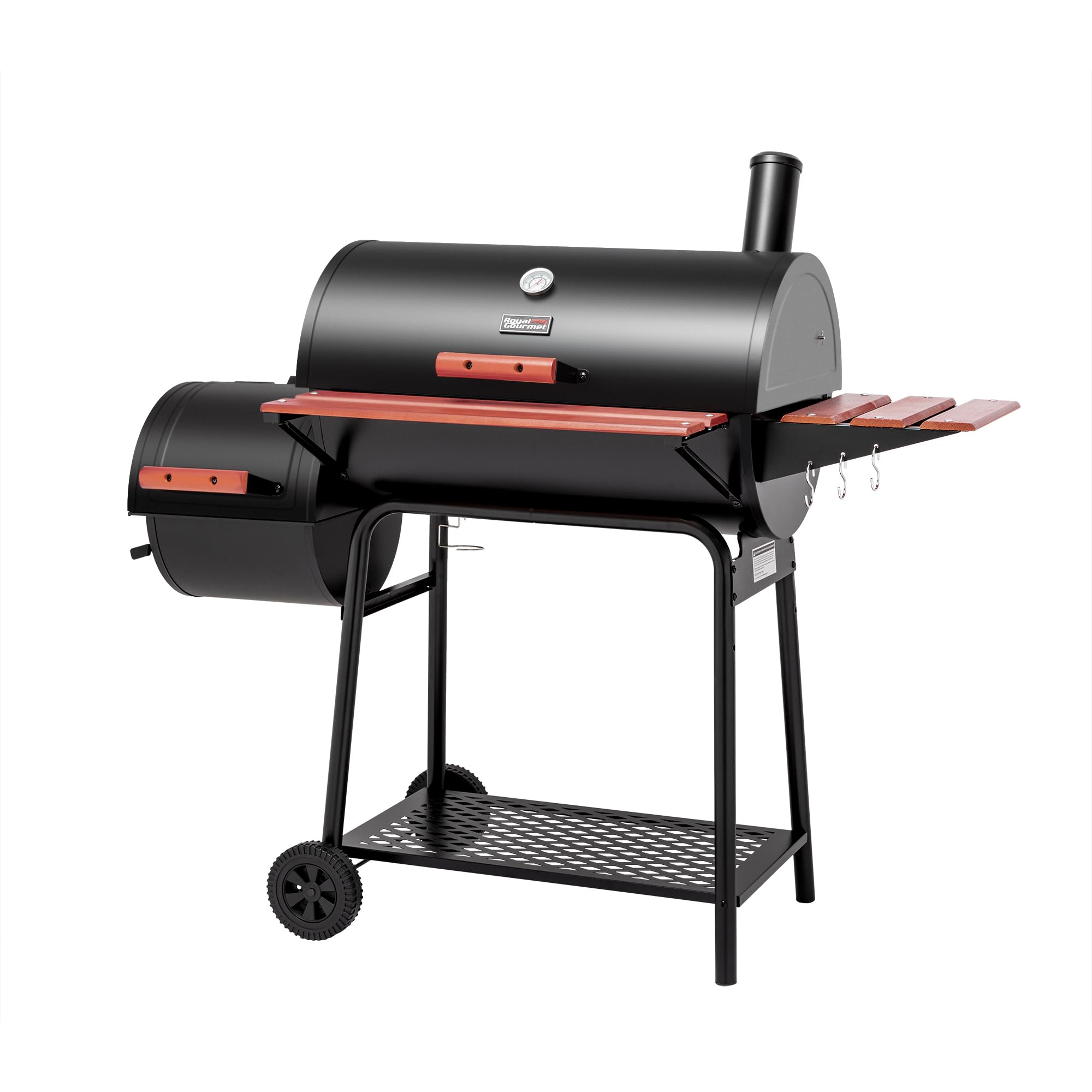 Royal Gourmet CC1830W 30 Barrel Charcoal Grill with Side Table