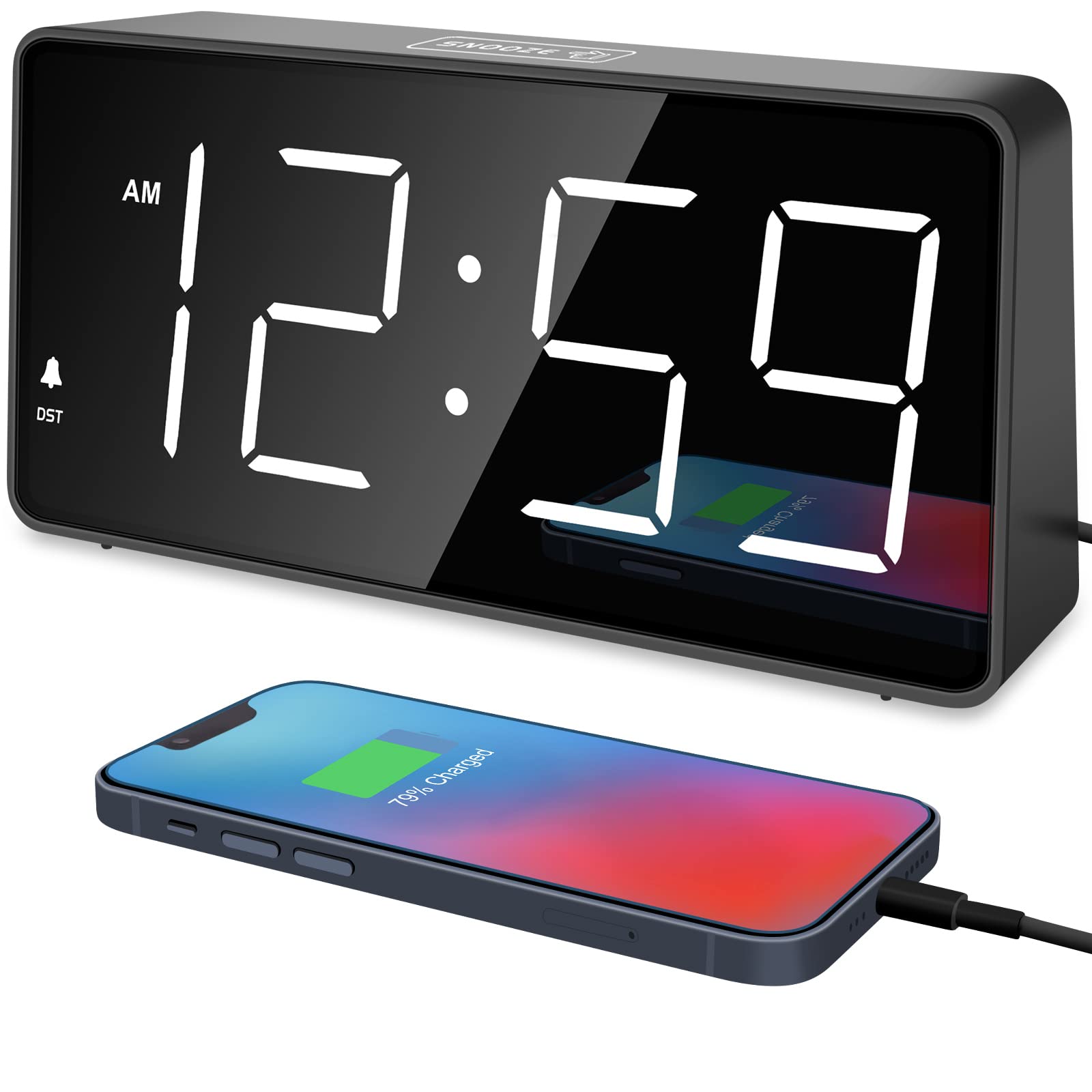 Peakeep Digital Clock, Alarm Clock for Bedrooms