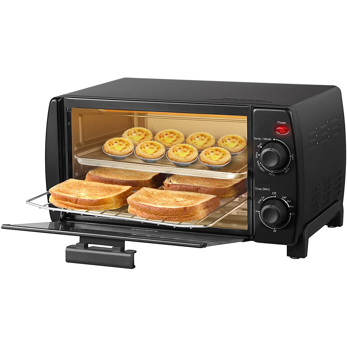 COMFEE' 4 Slice Small Toaster Oven Countertop