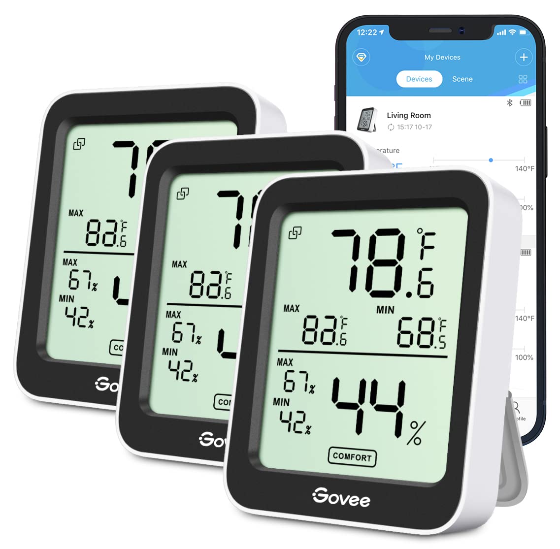 Govee Indoor Hygrometer Thermometer 3 Pack